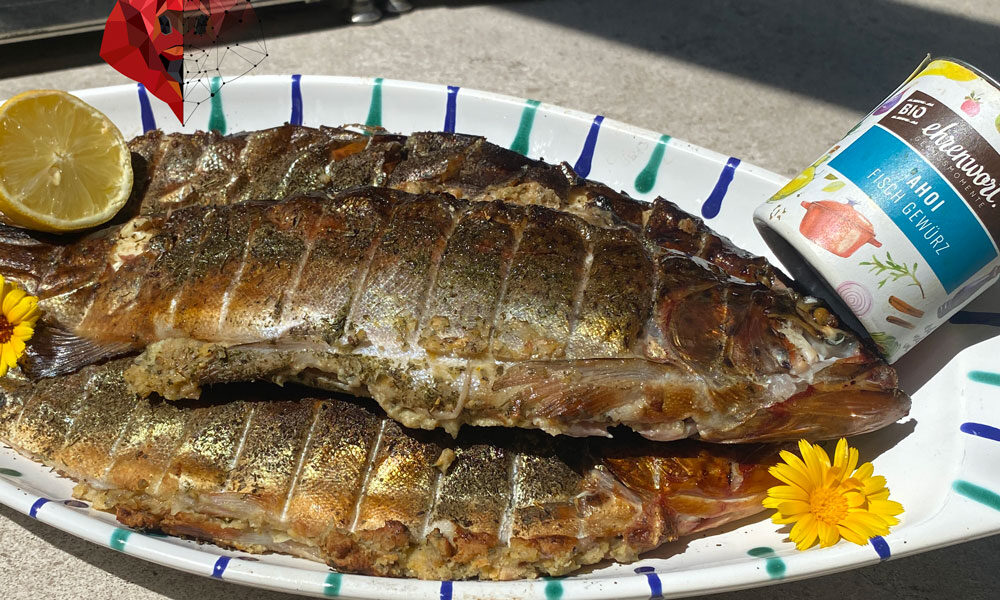 gegrillte forelle gefüllt mit kichererbsen grillkurs von achim astecker fleischesslust
